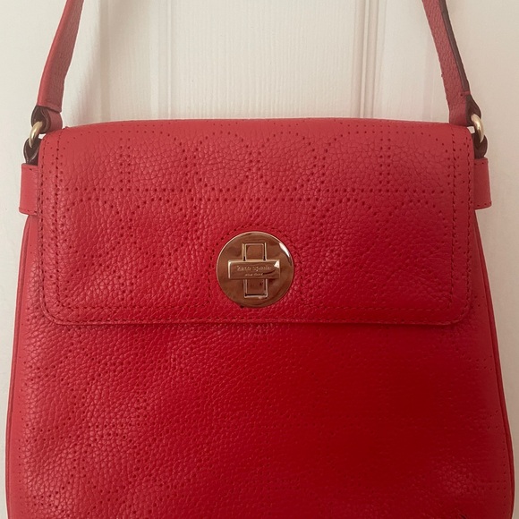 NWOT Kate Spade Small Perforated Red Leather Hobo Bag - Picture 3 of 6